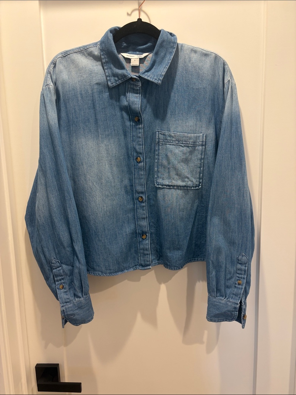 Old Navy Light Weight Cropped Denim Button-Down Shirt